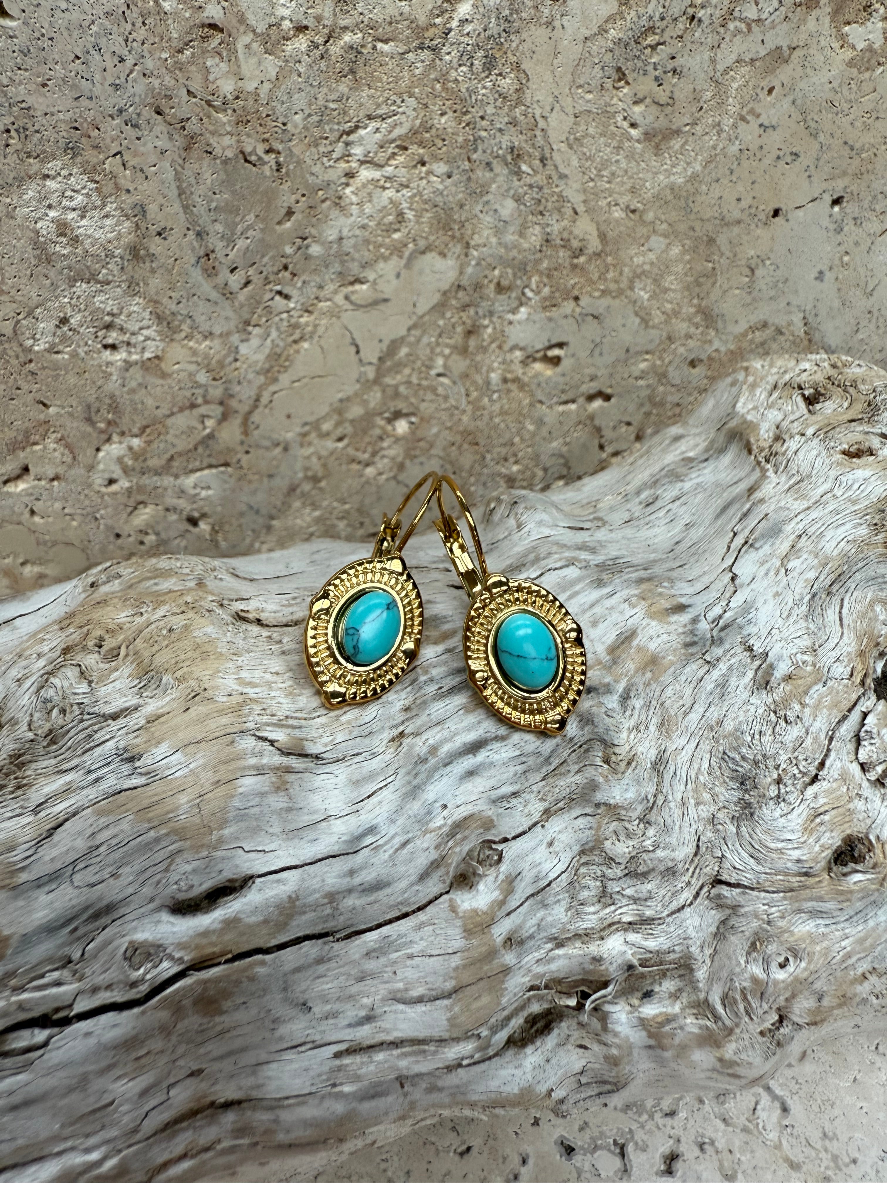 Turquoise & Gold Earrings
