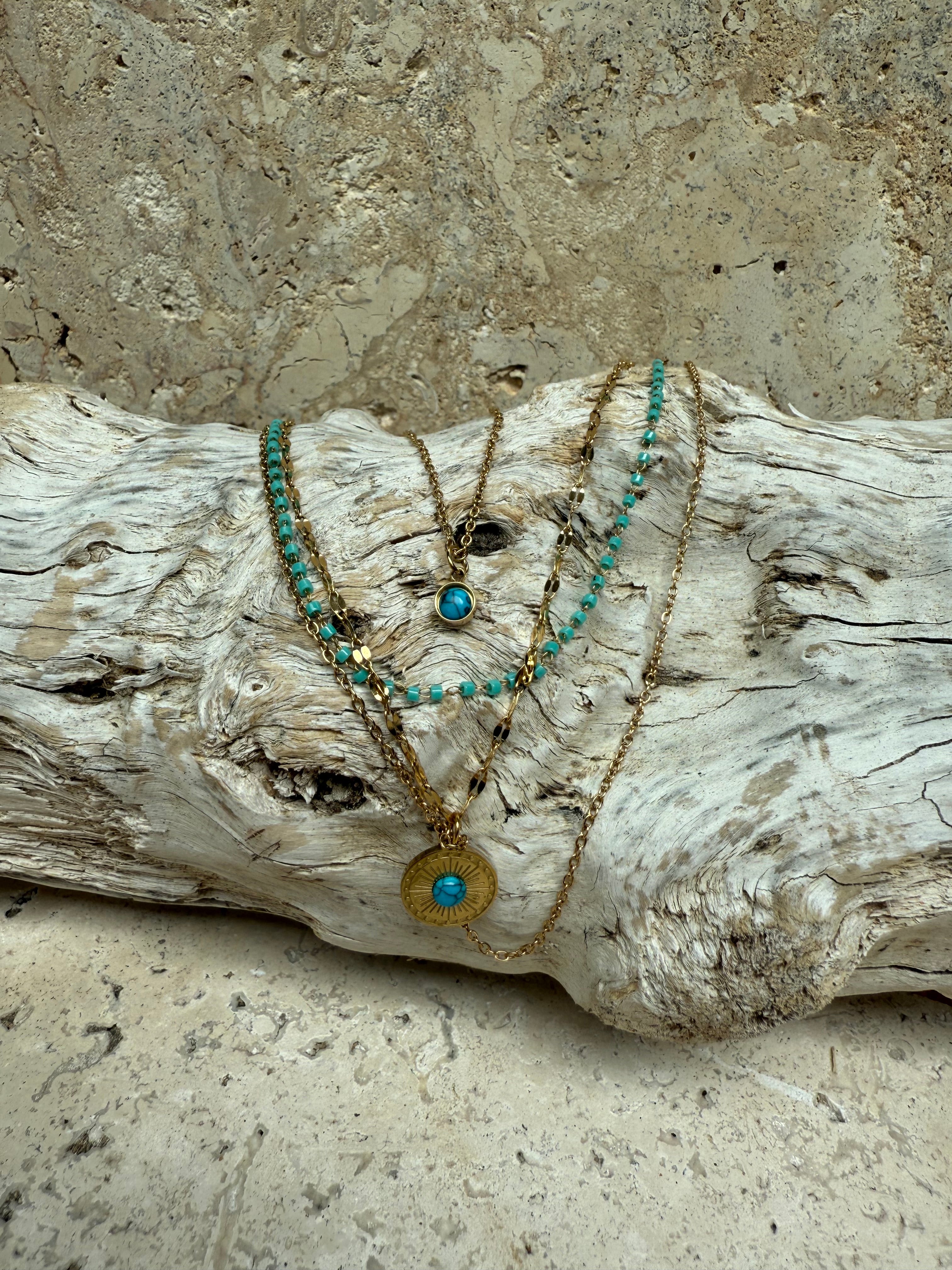 Green & Blue Layered Necklace