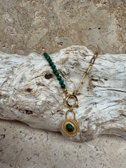 Gold & Green Symbol Necklace
