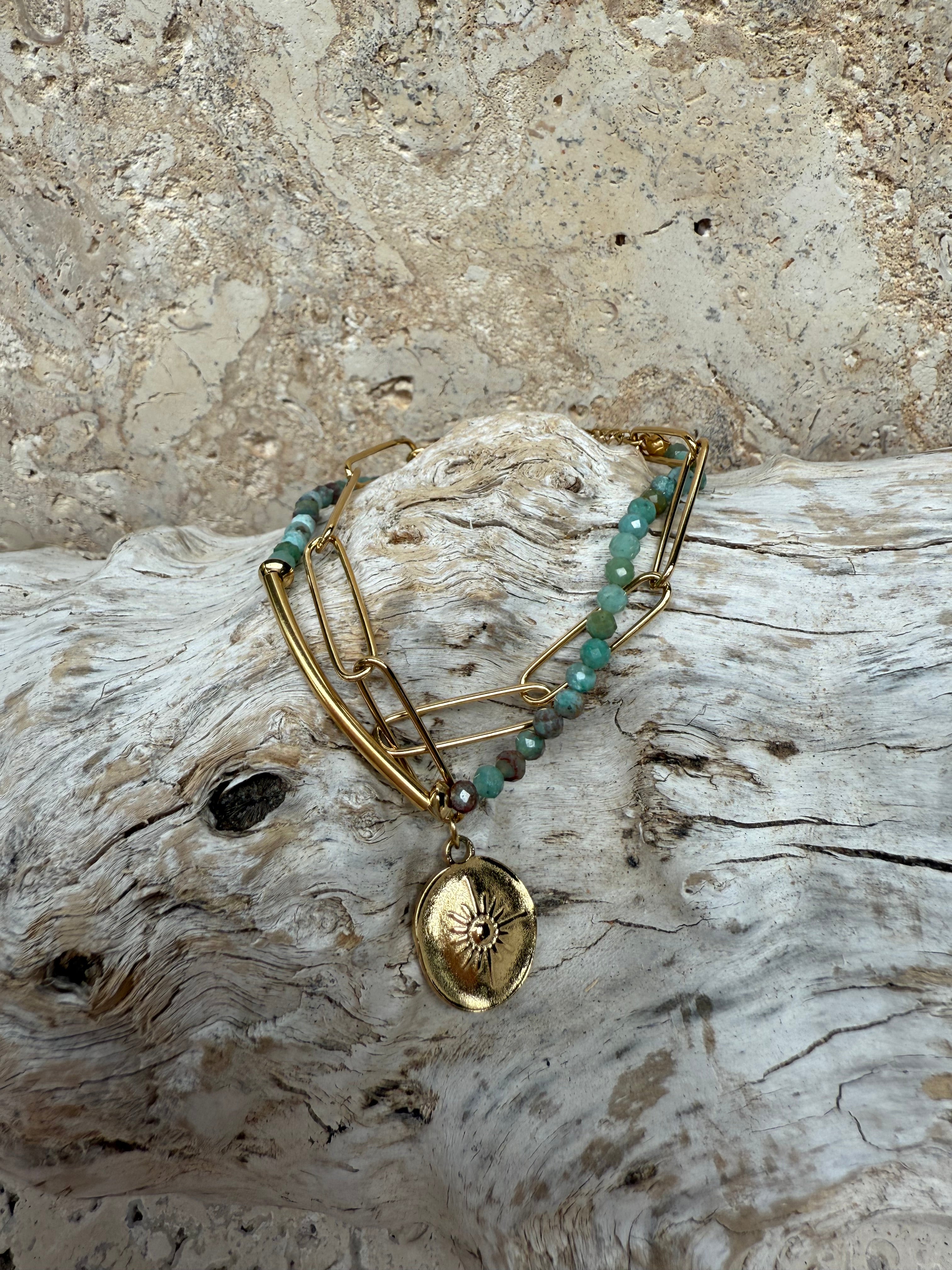 Green Double Chain Bracelet