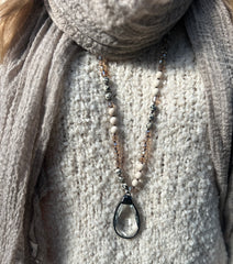 Natural Stone Necklace With Gem