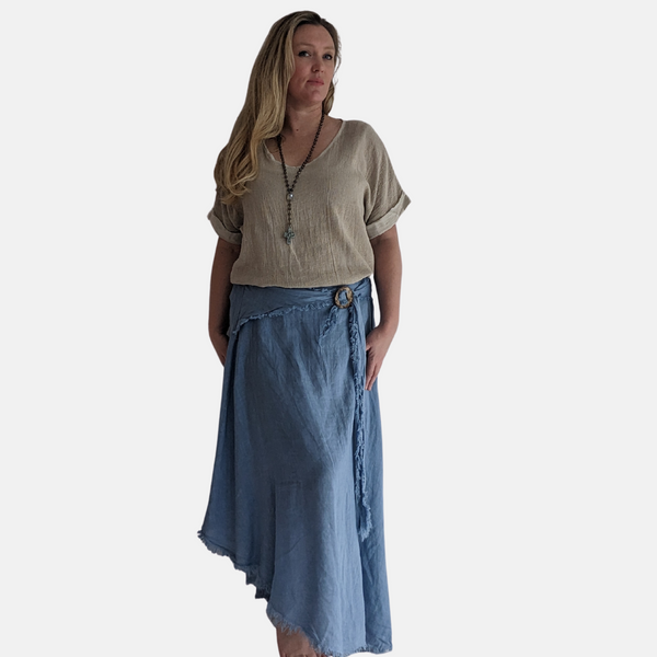 Anya Linen Fringe Skirt
