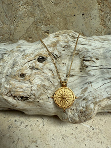 Gold Sun Symbol Necklace