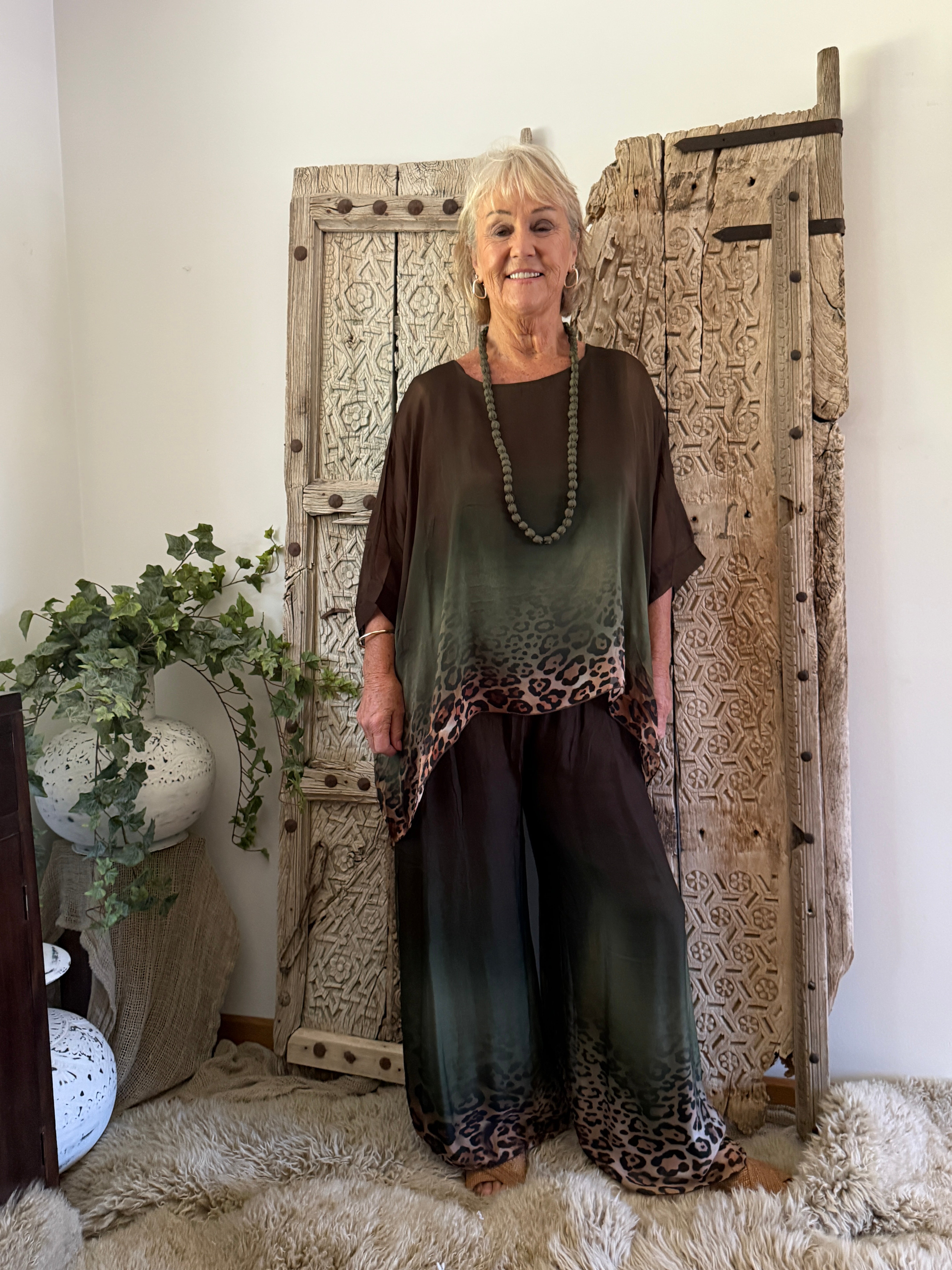 Ombré Leopard Silk Top