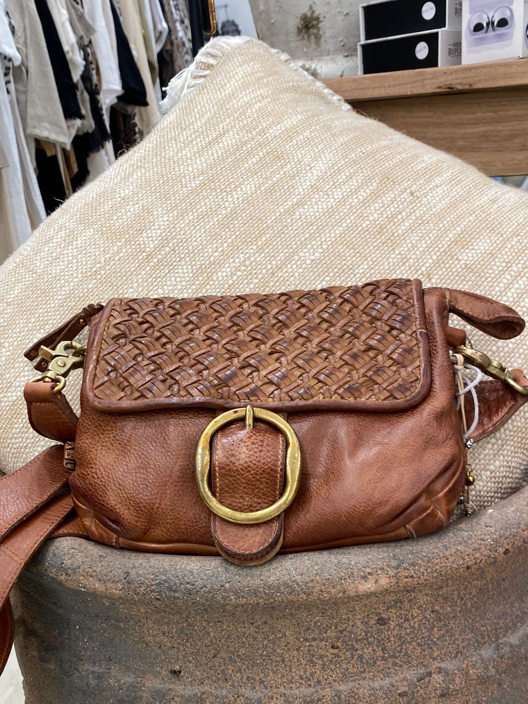 Vintage washed leather bag - Arena Boho