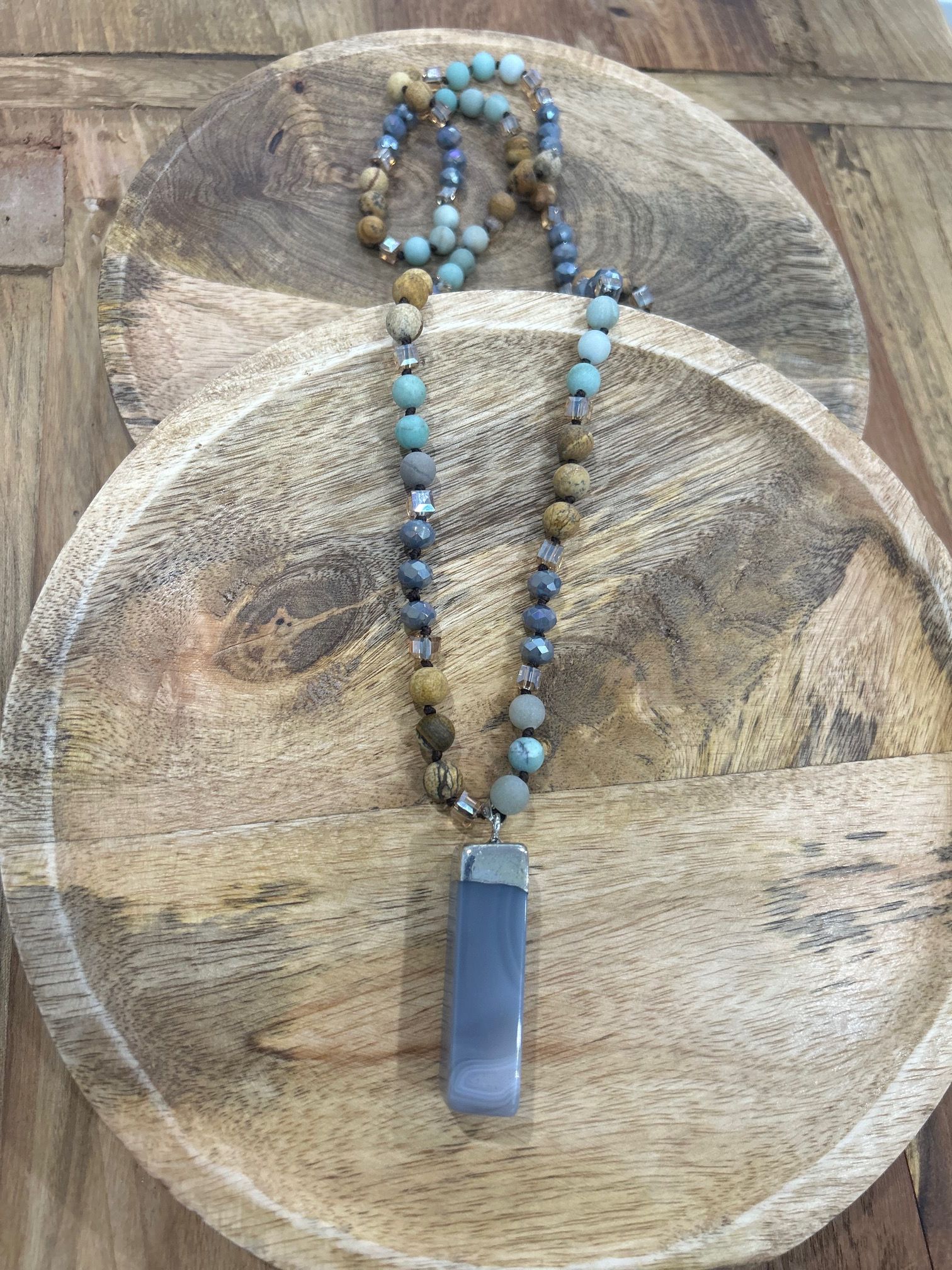 Natural stone necklace