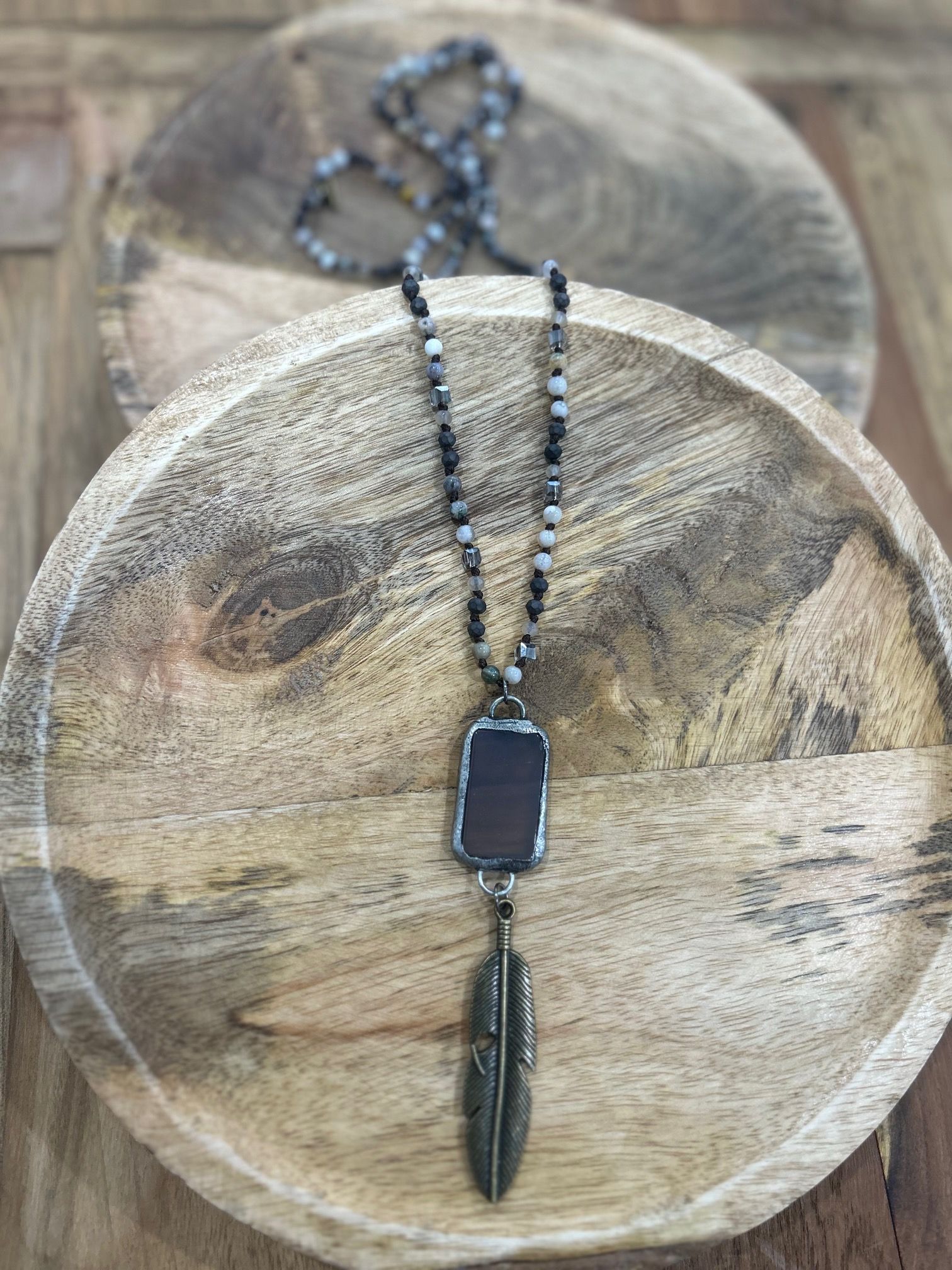 Natural stone necklace