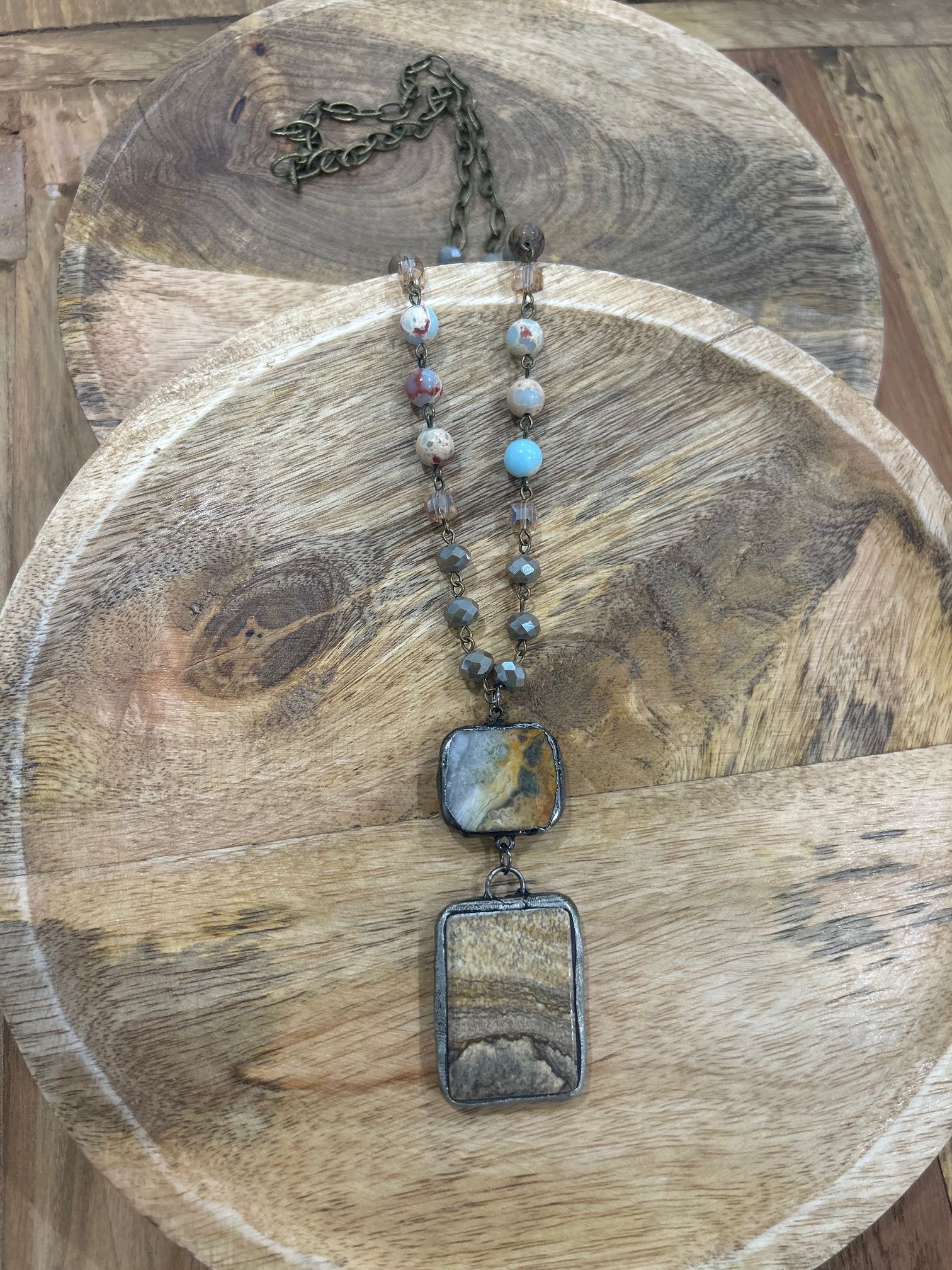 Natural stone necklace