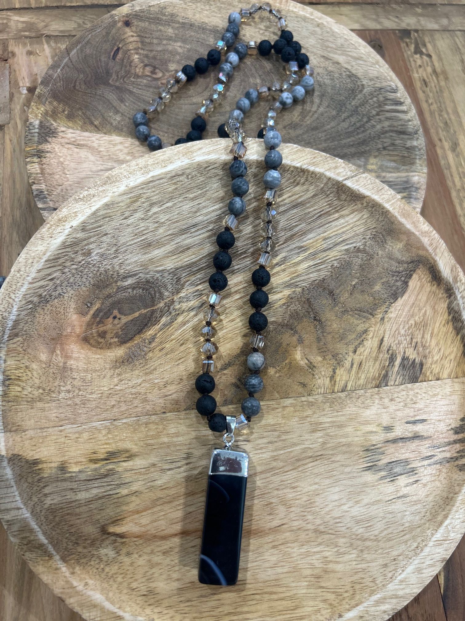 Natural stone necklace
