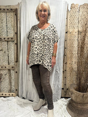 Alisa Fine knit stretch cord pants with ribbon detail