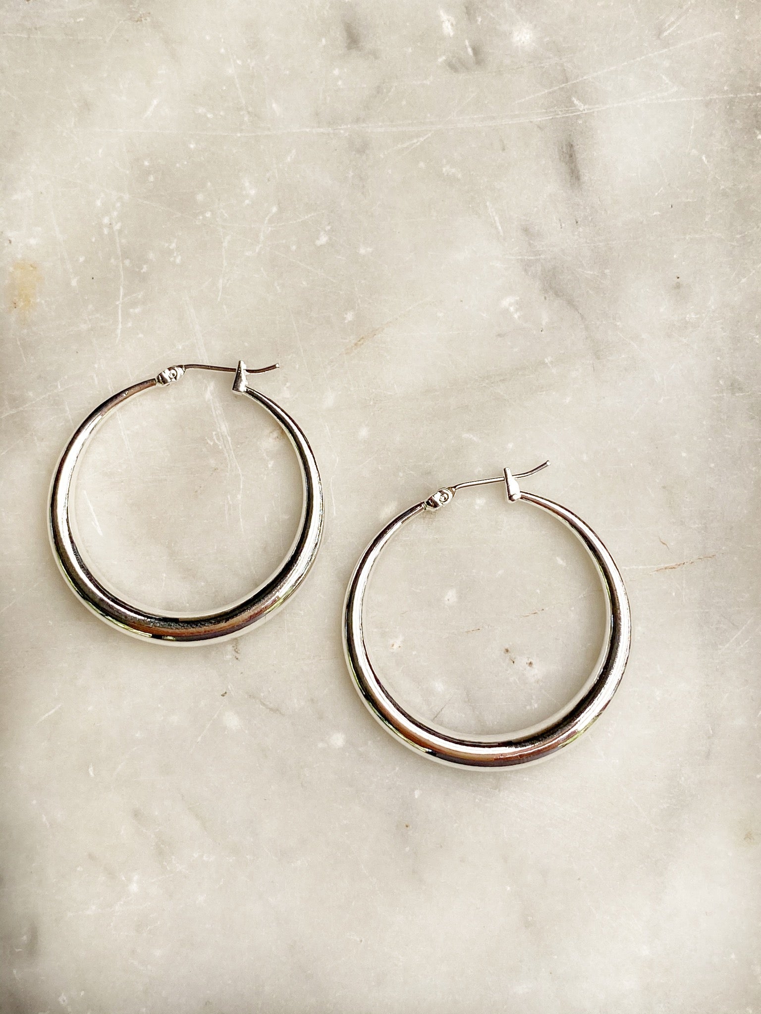 Jewellery - Earrings - Classic Hoops. Silver.