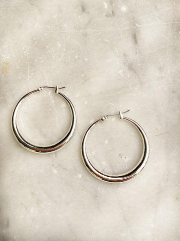 Jewellery - Earrings - Classic Hoops. Silver.