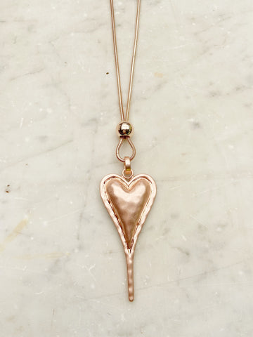 Jewellery - Necklace - Solid Heart. Rose Gold.