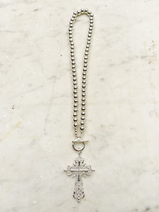 Jewellery - Necklace - Filagree Cross. Silver Large.