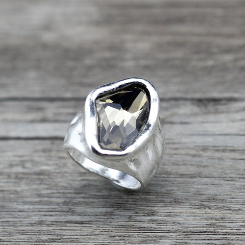 Jewellery - Rings - Silver Champagne Stone.