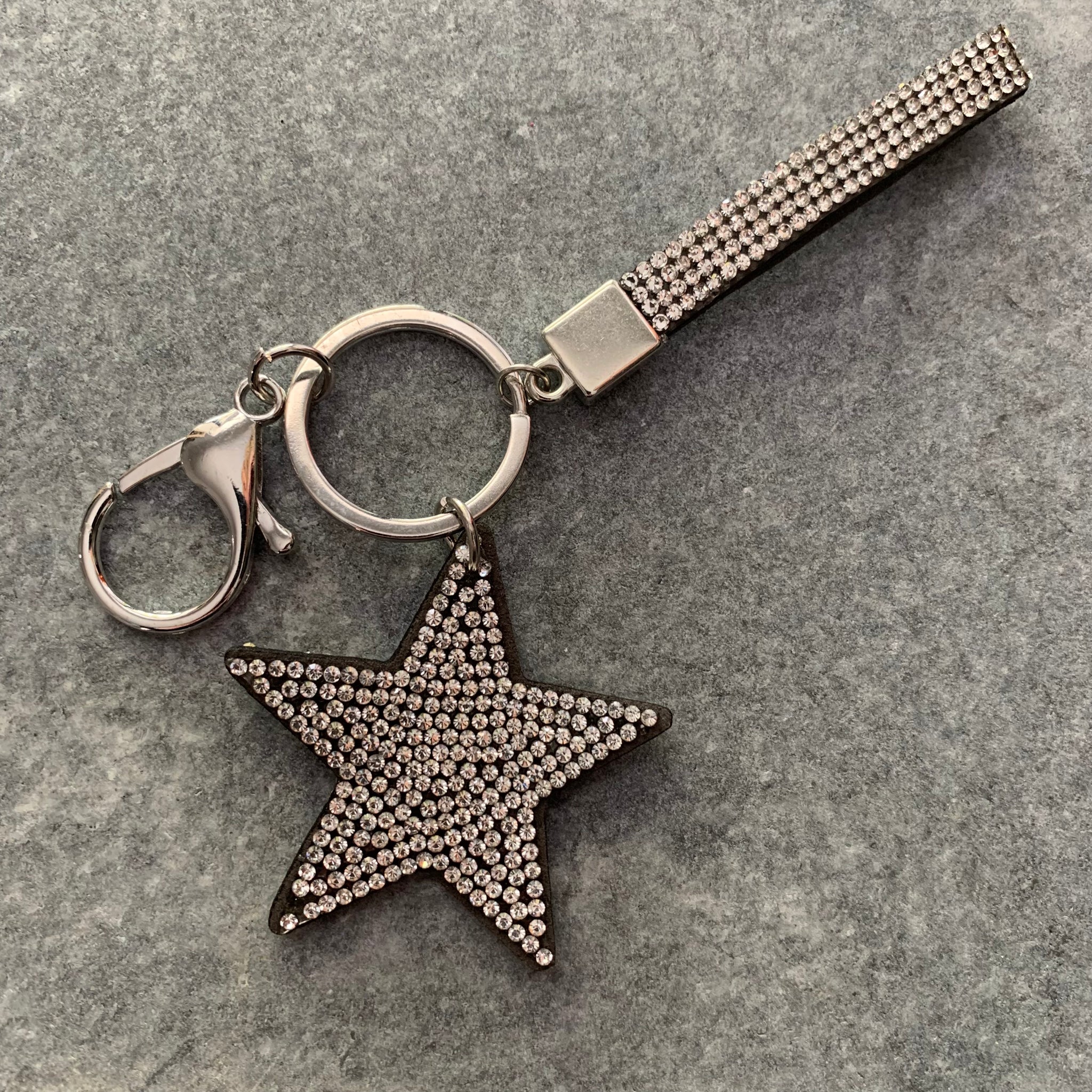 Key Rings - Charcoal Star w/ Hoop