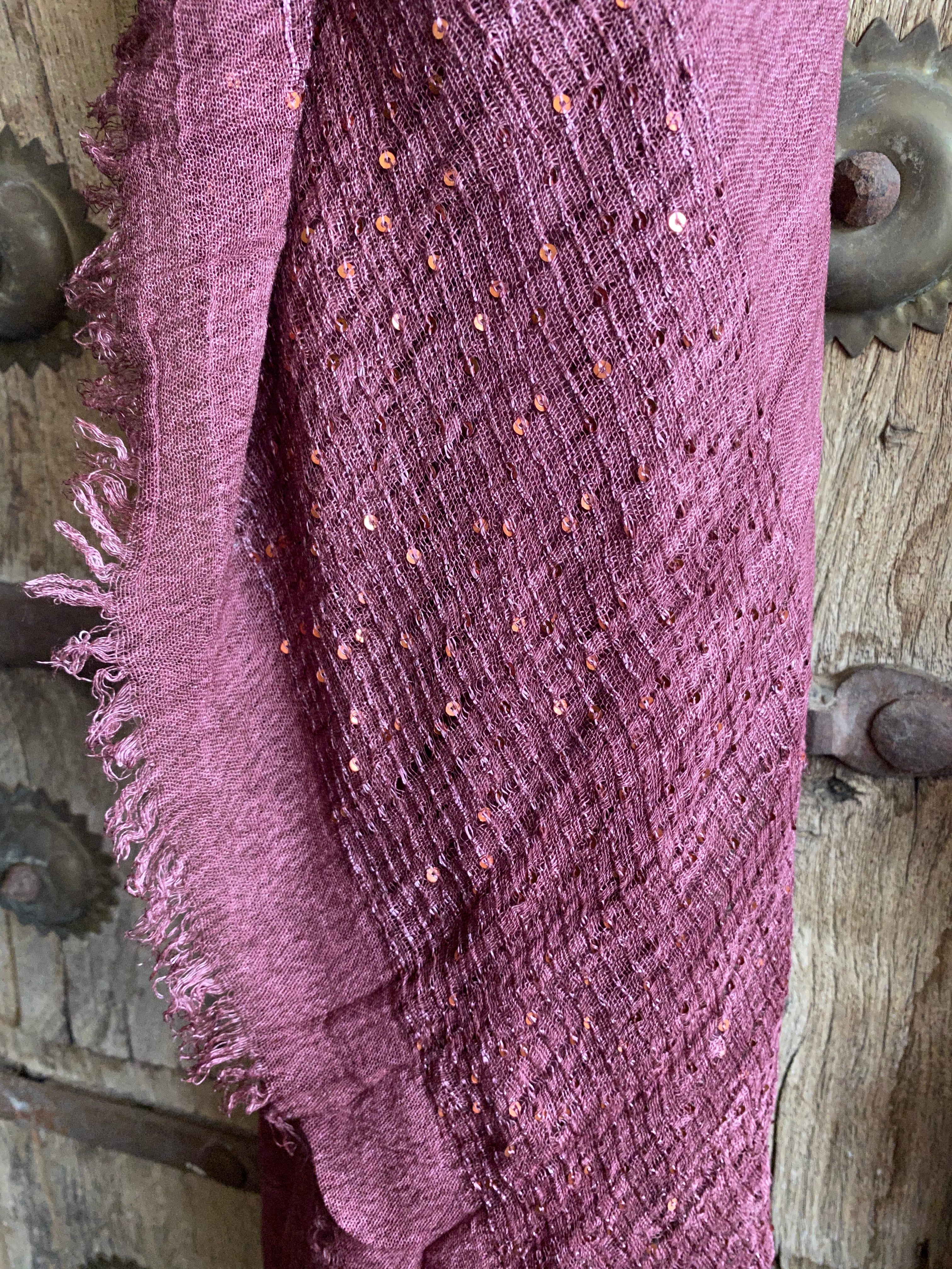Scarf - Sequin Blend. Plum.