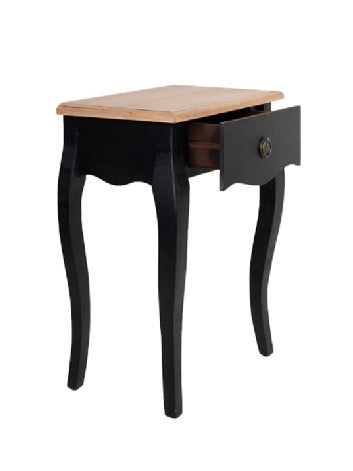 Furniture - Side Table - Black w Wooden Top (CLICK & COLLECT ONLY)