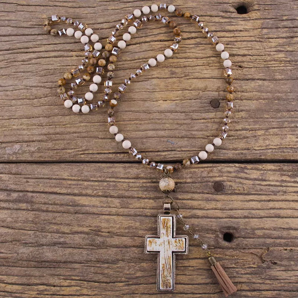 Jewellery - Necklace - Semi Precious Stone Cross
