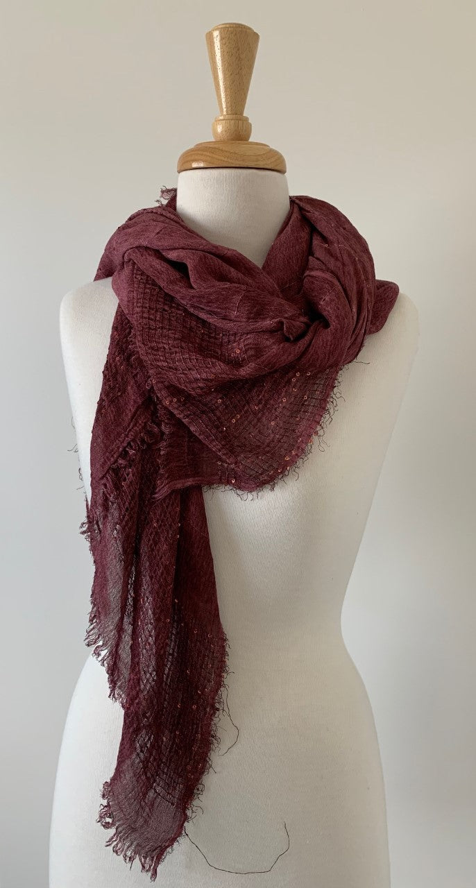Scarf - Sequin Blend. Plum.